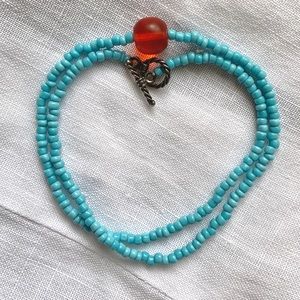 Turquoise Orange Silver Necklace ⭐️Any 3 $10 items bundled $20-l0%=3@$18!💥